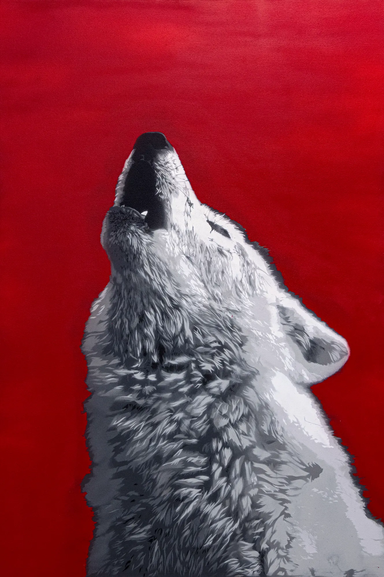 Red Wolf Stand Alone, 40 × 60